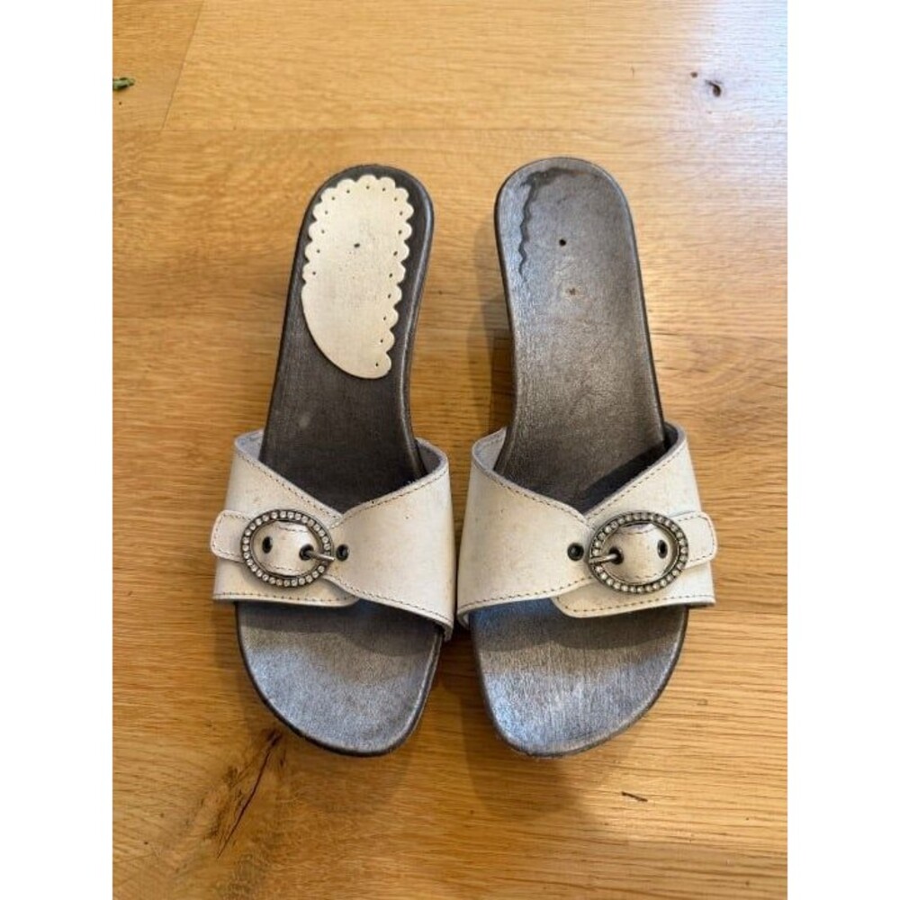White summer clog sandals